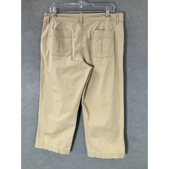 Eddie Bauer Women's Sz 10 Hiking Outdoor Capri‎ Pants Cotton Khaki Tan - Picture 2 of 14